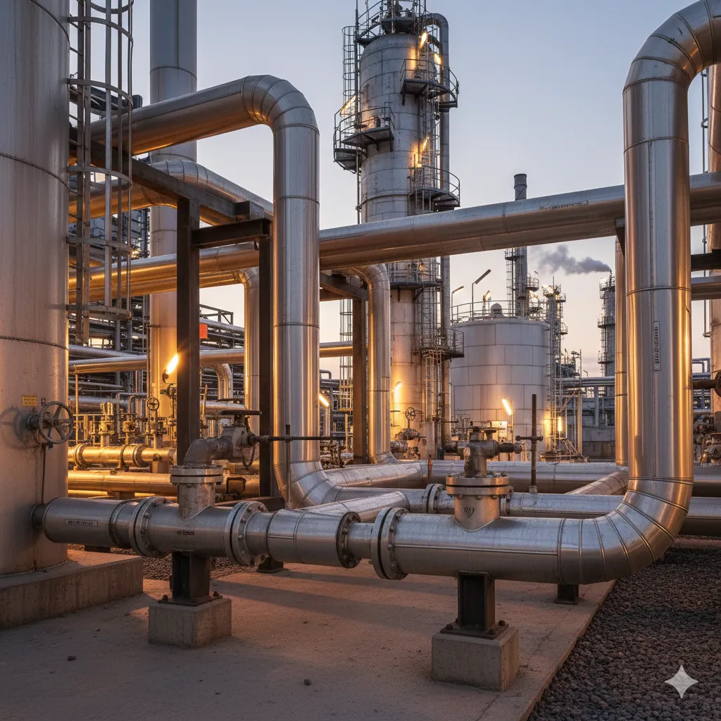 سه راهی استیل در پالایشگاه