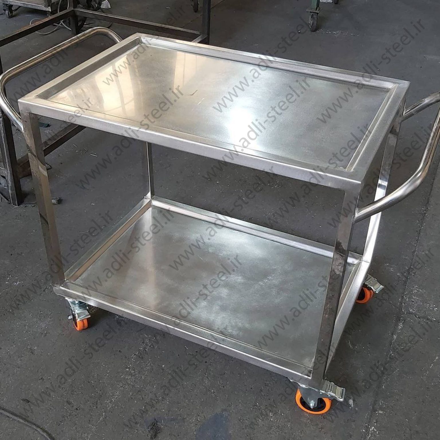 ترولی سطل دار استیل کلین روم - شرکت آدلی استیل نیروانا
