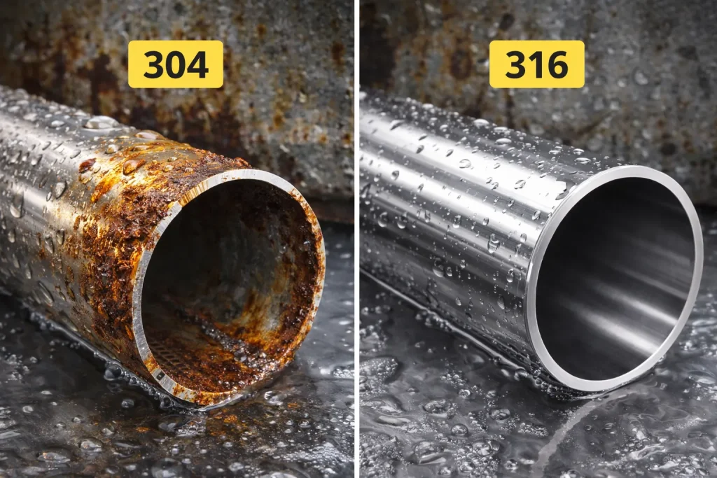 تفاوت لوله استیل 304 و 316